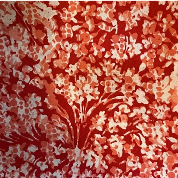 Banana Republic Floral Ruffle Blouse XSMALL Red Pink - Picture 9 of 12